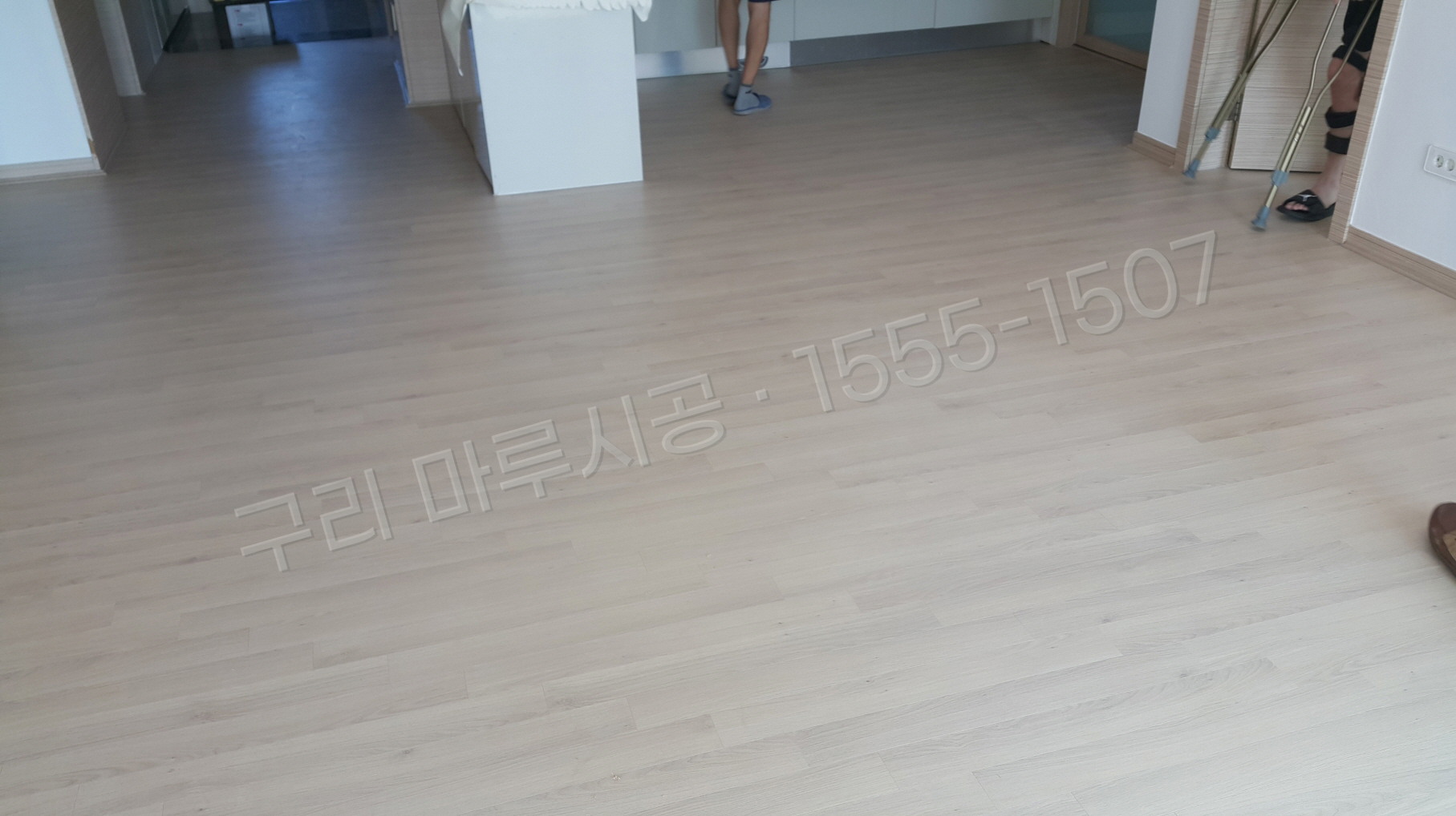 구리 인창동 바닥공사 마루시공업체 한솔 울트라 화이트워시오크 아파트 시공 후