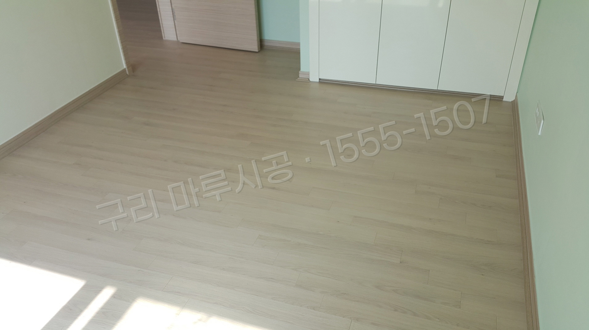 구리 인창동 바닥공사 마루시공업체 한솔 울트라 화이트워시오크 아파트 시공 후